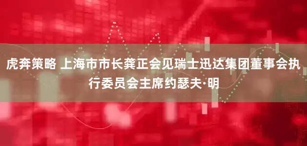 虎奔策略 上海市市长龚正会见瑞士迅达集团董事会执行委员会主席约瑟夫·明